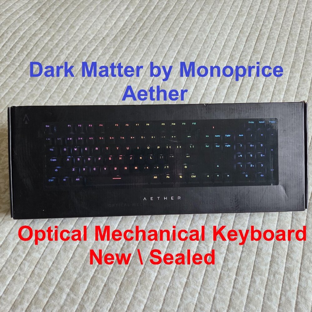 Dark Matter by Monoprice Aether Optical Mechanical Gaming Keyboard - New\Sealed